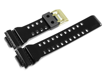 Casio Shiny Black Watch strap with Gold Tone Buckle for GD-100GB-1 GD-100GB