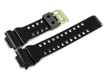 Casio Shiny Black Watch strap with Gold Tone Buckle for...