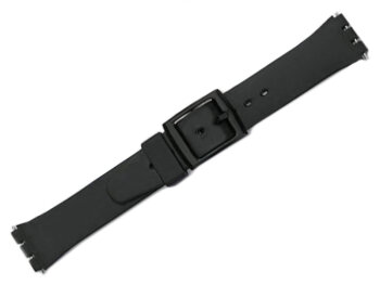Watch band - rubber - for Swatch - black  - 17mm