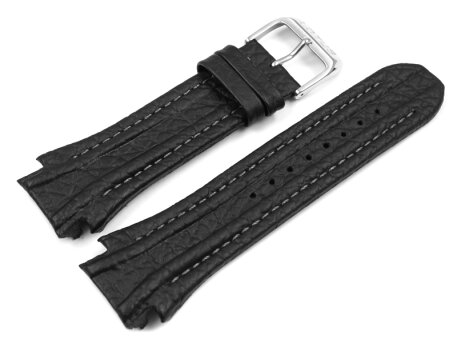 Black Leather Watch Band Lotus for 15759