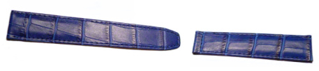 Calfskin watch band - for deployment buckles - blue