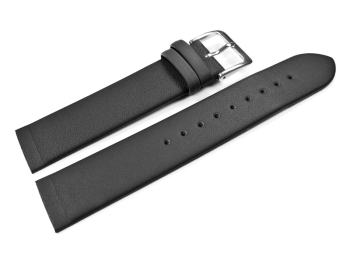 Screw Type Black Leather Watch Strap