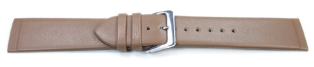 Screw Type Light Brown Leather Watch Strap