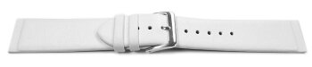 Screw Type White Leather Watch Strap 