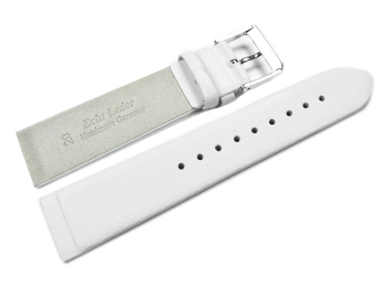 Screw Type White Leather Watch Strap