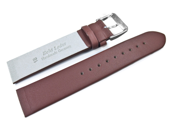 Screw Type Brown Leather Watch Strap