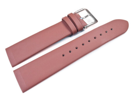 Screw Type Terracotta Coloured Leather Watch Strap