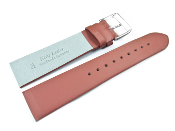 Screw Type Terracotta Coloured Leather Watch Strap