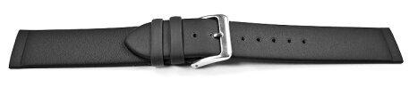 Screw Type Black Leather Watch Strap 12 mm Stainless Steel Buckle