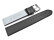 Screw Type Black Leather Watch Strap 24 mm Stainless Steel Buckle