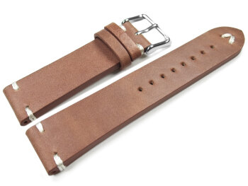 Watch strap - Genuine leather - Soft Vintage - brown 20mm Steel