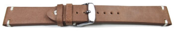Watch strap - Genuine leather - Soft Vintage - brown 22mm Steel