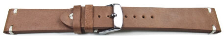 Watch strap - Genuine leather - Soft Vintage - brown 24mm Gold