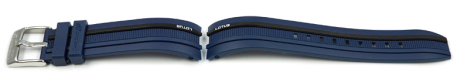 Dark Blue Rubber Lotus Watch Strap for 15881/1, 15881 - black stripe