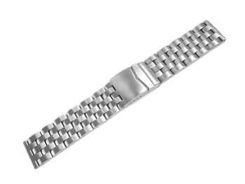 Metal watch band - Stainless steel - brushed - 24mm