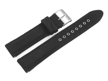 Casio Black Leather/Cloth Watch Band for WVA-M630B-1A, WVA-M630B