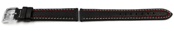 Lotus 15653/4, 15653 Black Leather Watch Strap with red...