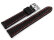 Lotus 15653/4, 15653 Black Leather Watch Strap with red and white stitching