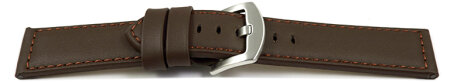 Watch strap - genuine leather - smooth - dark brown