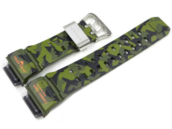 Casio Carbon fiber/ Resin Watch Strap for GW-9400CMJ-3, green-camouflage
