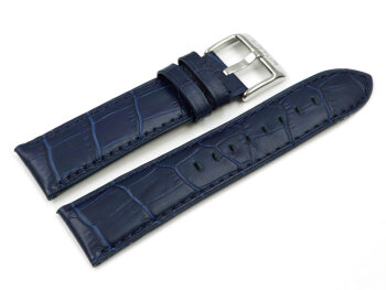 Lotus blue leather watch band for 15798, crocodile print