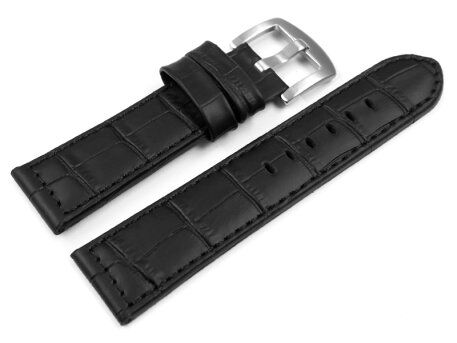 Watch strap - genuine leather - croco - black