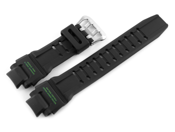 Genuine Casio Black Resin Watch Strap - green lettering -...