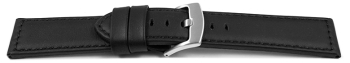 Watch strap - genuine leather - smooth - black