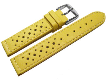 Watch strap - genuine leather - Style - yellow