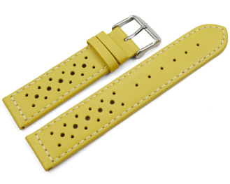 Watch strap - genuine leather - Style - yellow