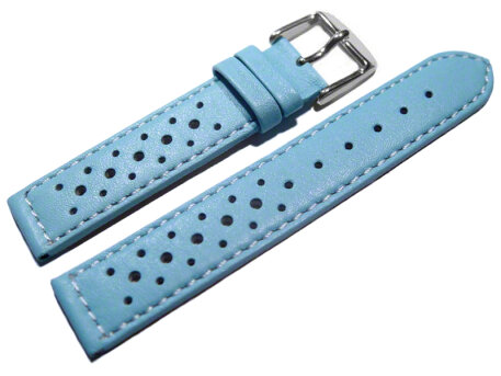 Watch strap - genuine leather - Style - light blue