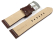 Watch strap - genuine leather - croco - dark brown white stitching