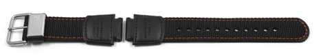Casio Black Cloth/Leather Watch Strap for SGW-1000B-4 with orange stitching