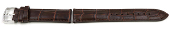 Brown Croc Grained Leather Watch Strap Casio for...