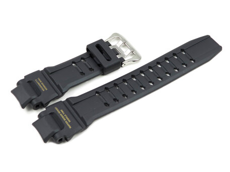 Casio Black Resin Watch Strap with gold coloured...