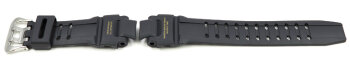 Casio Black Resin Watch Strap with gold coloured...