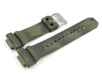 Green Camouflage Resin Watch strap Casio f. GA-100MM-3