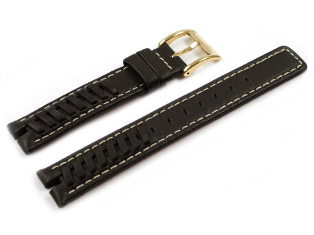 Dark Brown Leather Watch Strap Lotus for 15417