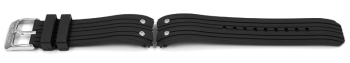 Black Rubber Lotus Watch Strap with rivets for 15969