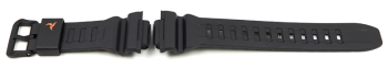 Casio Black Resin Strap with Orange Logo Print for STL-S110H-1A, STL-S110H-1AEF, STL-S110H-1ADF