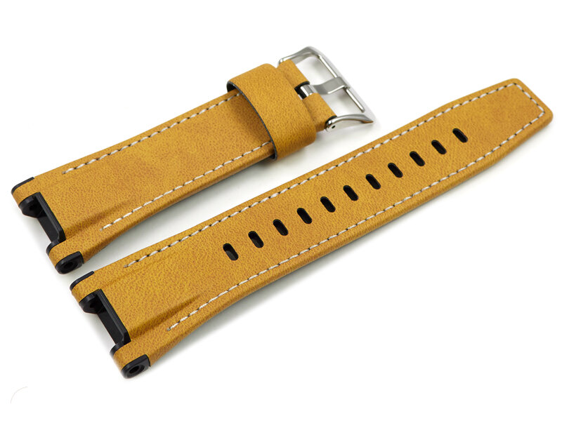 Genuine Casio Replacement Beige Leather Watch Strap for GST-W120L, GS