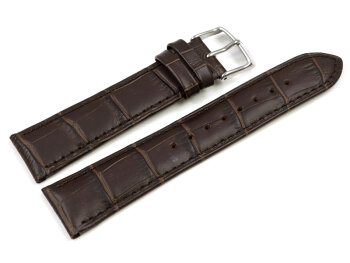 Lotus Dark Brown Leather Watch Strap for 15964/1 15964 crocodile print
