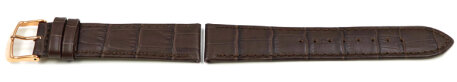 Dark Brown Leather Watch Strap Lotus for 15963 