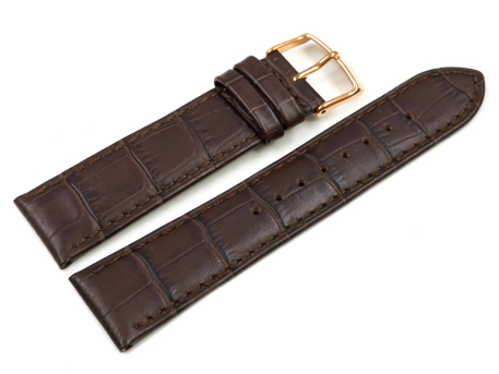 Dark Brown Leather Watch Strap Lotus for 15963 