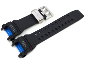 Genuine Casio Black/Blue Carbon Fiber insert Resin Strap...