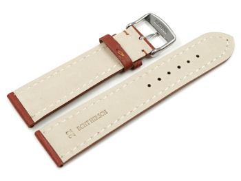 Watch strap - strong padded - Deer Leather - brown - Soft and very flexible