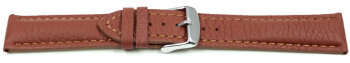 Watch strap - strong padded - Deer Leather - brown - Soft and very flexible 18mm Steel