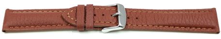 Watch strap - strong padded - Deer Leather - brown - Soft and very flexible 22mm Steel