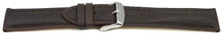Watch strap - strong padded - Deer Leather - dark brown - Soft and very flexible