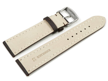 Watch strap - strong padded - Deer Leather - dark brown - Soft and very flexible 24mm Gold